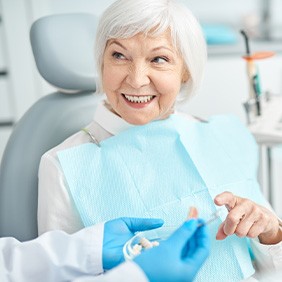 a senior dental patient during an appointment