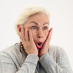 Lady looks frightened