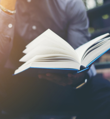 Person reading a book