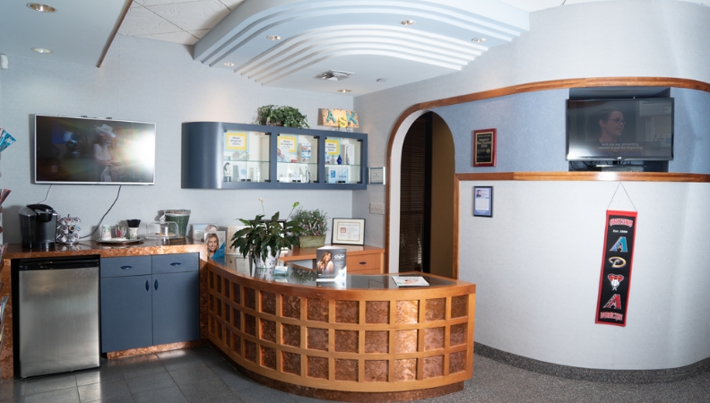 Dental office reception desk